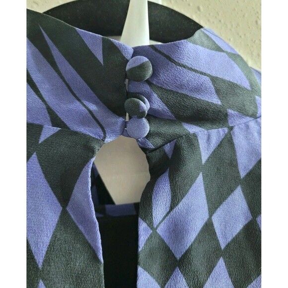 Hayley Menzies Cherry Blossom Girl Silk Dress Blue Black Size S NWOT - Picture 16 of 16